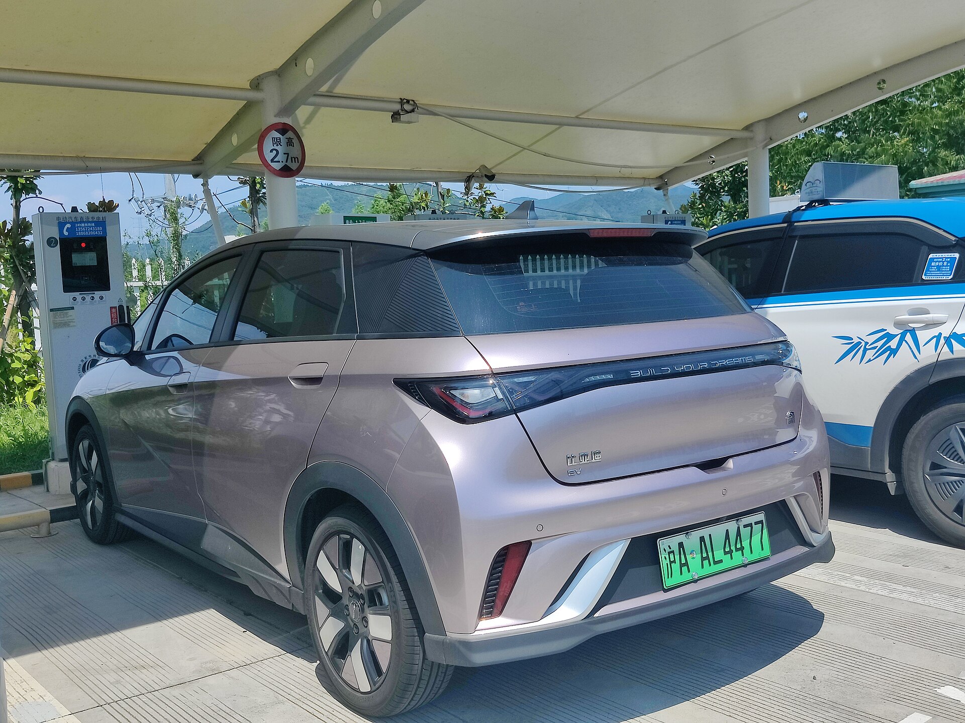 BYD Dolphin dışarıdan arka üç çeyrek görünüm